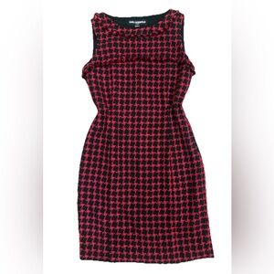 KARL LAGERFELD PARIS Buffalo Round Neck Sleeveless Tweed Sheath Dress Sz 6